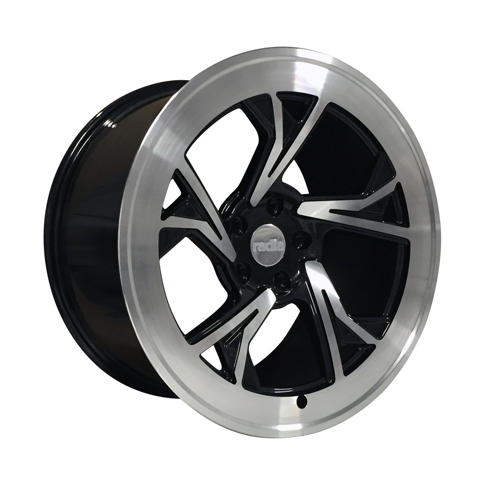 NEW 19  RADI8 R8C5 ALLOY WHEELS IN GLOSS BLACK WITH POLISHED FACE  WIDER 10  REARS